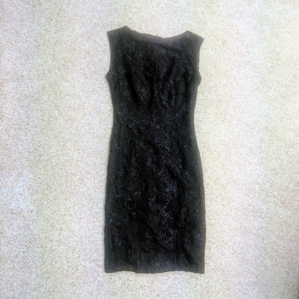 Sleeveless Black Lace Dress Size 2